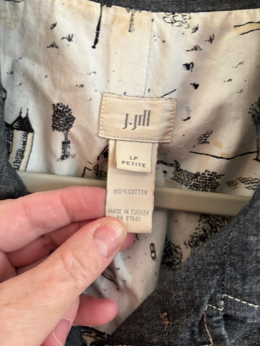 J. Jill Chambray Button-Up Jacket in Indigo - Picture 2 of 8